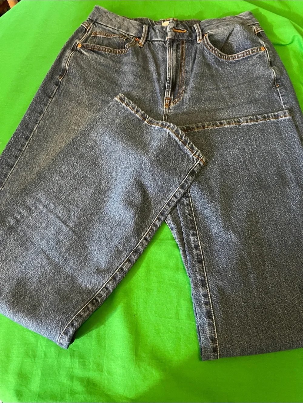 Forever 21 Dark Blue Straight-Leg Jeans